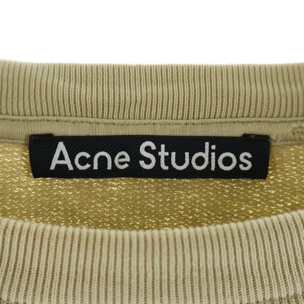 Acne Studios(アクネ ストゥディオズ) フェイスパッチ コットン クルーネック スウェット ベージュ FA-UX-SWEA000077 CI0072-