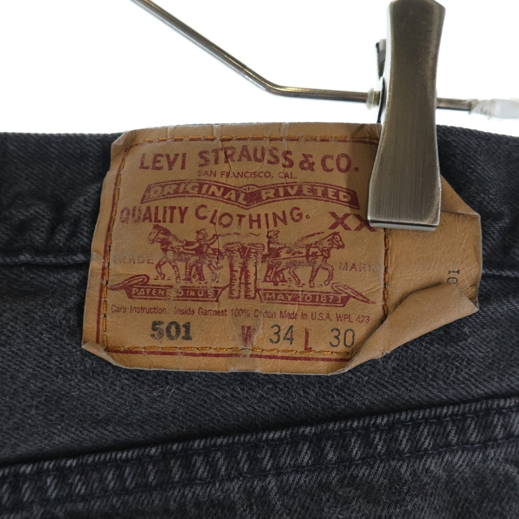 Levi's(リーバイス) 90S VINTAGE 501 ボタン裏653 後染め ボタンフライ ヴィンテージデニムパンツ ブラック 501-0660