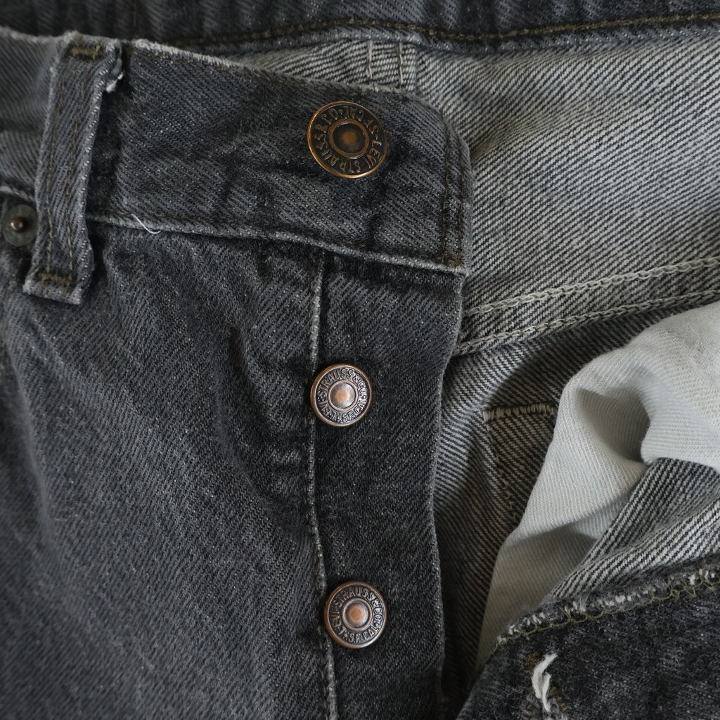 Levi's(リーバイス) 90S VINTAGE 501 ボタン裏653 先染め ボタンフライ ヴィンテージデニムパンツ ブラック 501-0658