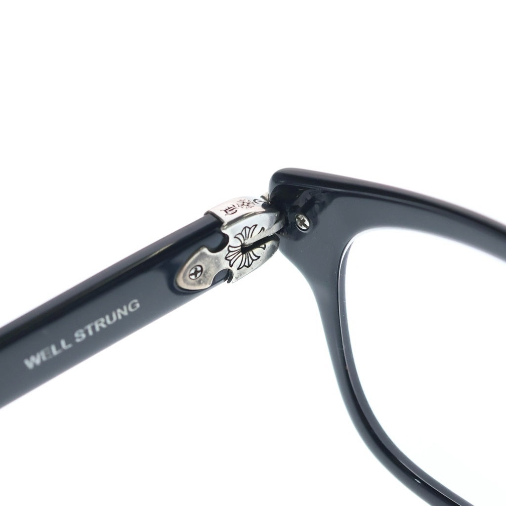 CHROME HEARTS(クロムハーツ) WELL STRUNG スクエアフレーム CHプラステンプル サングラス メガネ ブラック/シルバー