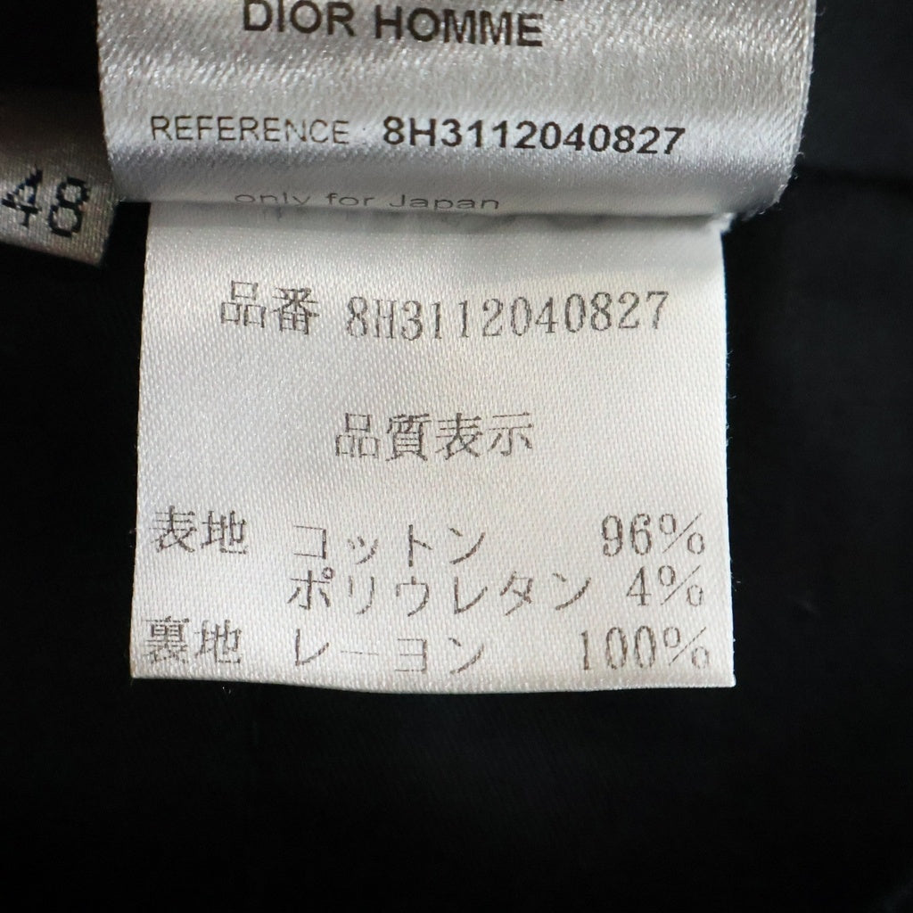 Dior HOMME(ディオールオム) 08AW KRIS VAN ASSCHE COTTON TROUSERS アッシュ期 コットン スラックス ストレートパンツ ブラック 8H3112040827
