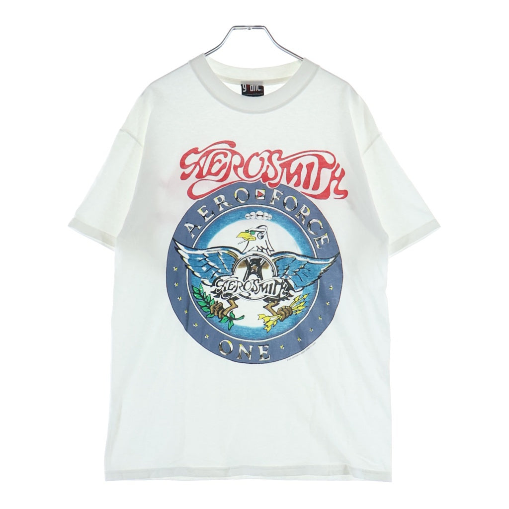 VINTAGE(ヴィンテージ) 00S VINTAGE AEROSMITH 2001 AERO FORCE ONE JUST PUSH PLAY WORLD TOUR ヴィンテージ エアロスミス 両面プリント クルーネック半袖Tシャツ カットソー ホワイト