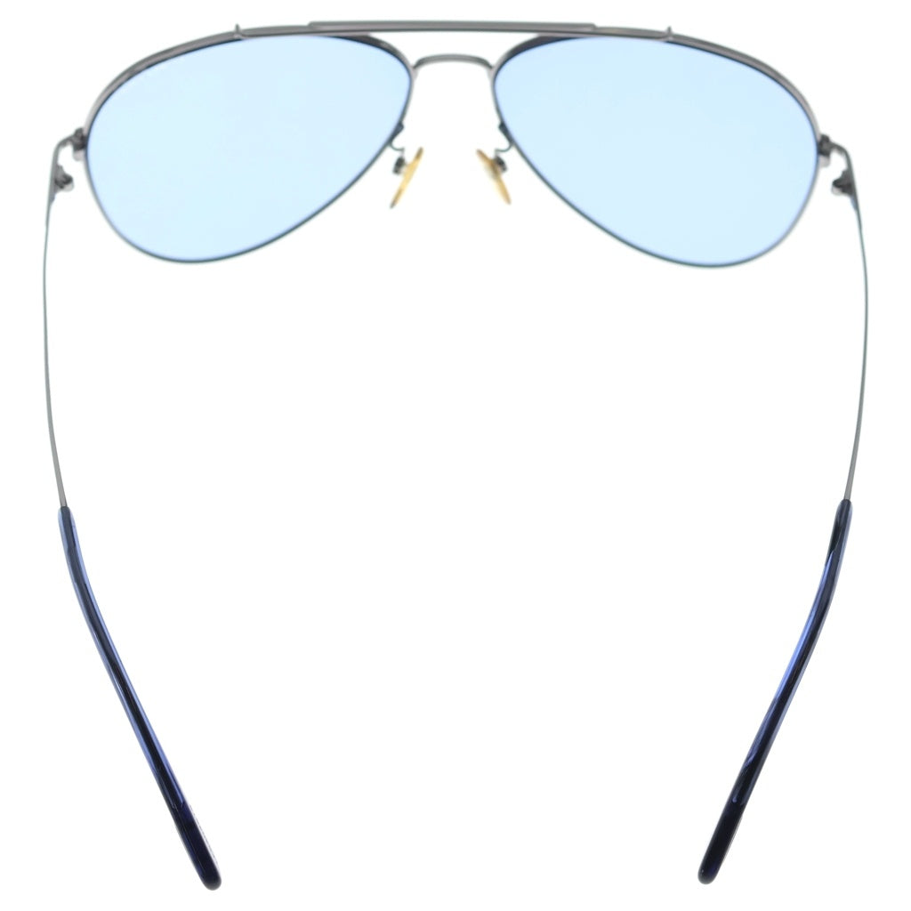 TOM FORD(トムフォード) ティアドロップ メタルフレーム ダブルブリッジ クリングスタイプ アイウェア サングラス 眼鏡 シルバー/ブルー/ブラック TF497-K