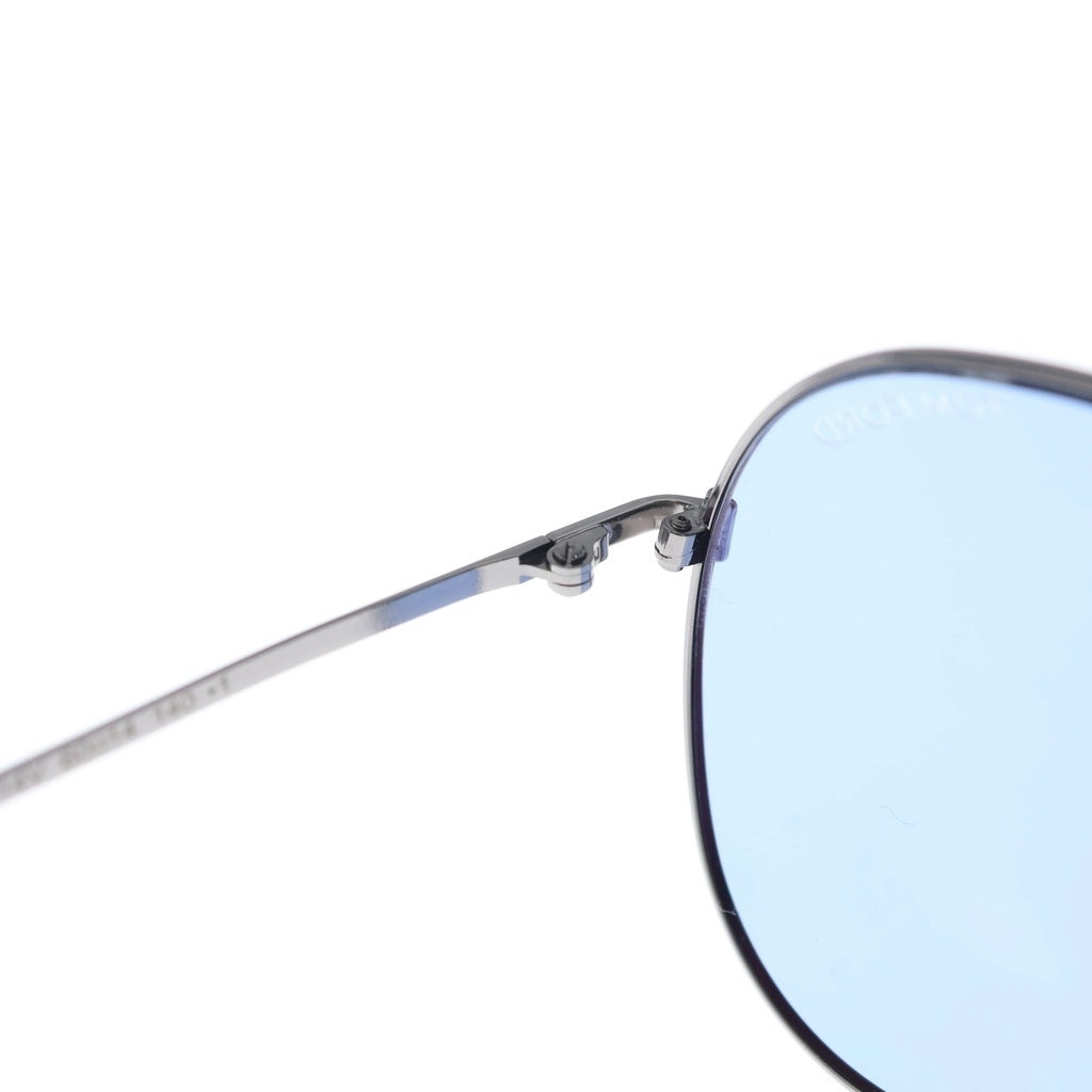 TOM FORD(トムフォード) ティアドロップ メタルフレーム ダブルブリッジ クリングスタイプ アイウェア サングラス 眼鏡 シルバー/ブルー/ブラック TF497-K