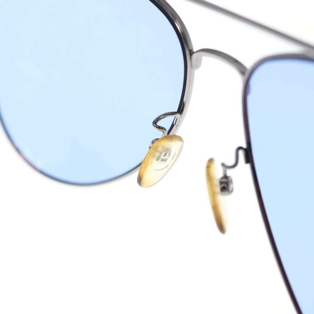 TOM FORD(トムフォード) ティアドロップ メタルフレーム ダブルブリッジ クリングスタイプ アイウェア サングラス 眼鏡 シルバー/ブルー/ブラック TF497-K