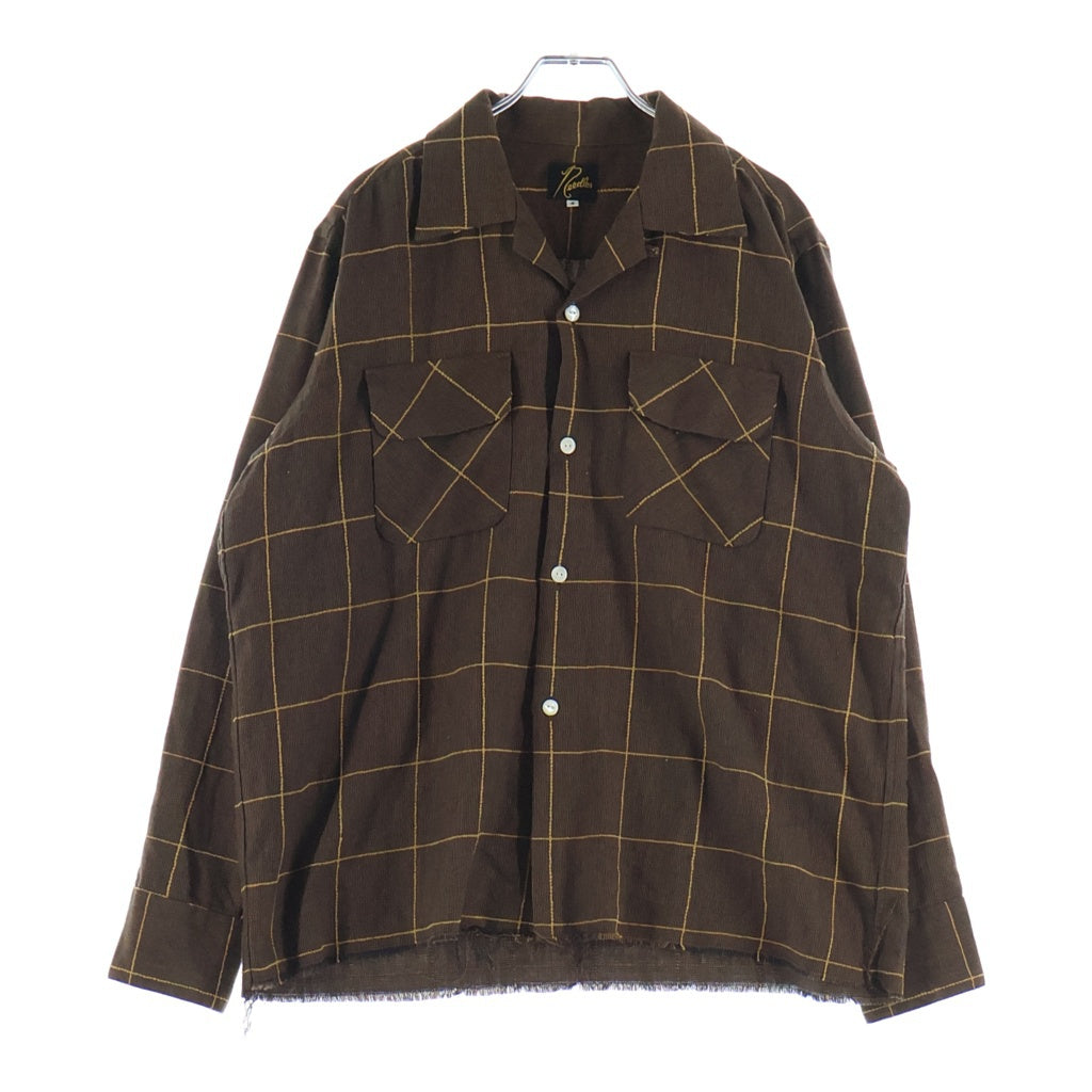 Needles(ニードルス) C.O.B. Classic Shirt グラフチェック 長袖シャツ ブラウン HM206