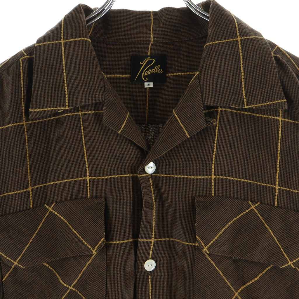 Needles(ニードルス) C.O.B. Classic Shirt グラフチェック 長袖シャツ ブラウン HM206