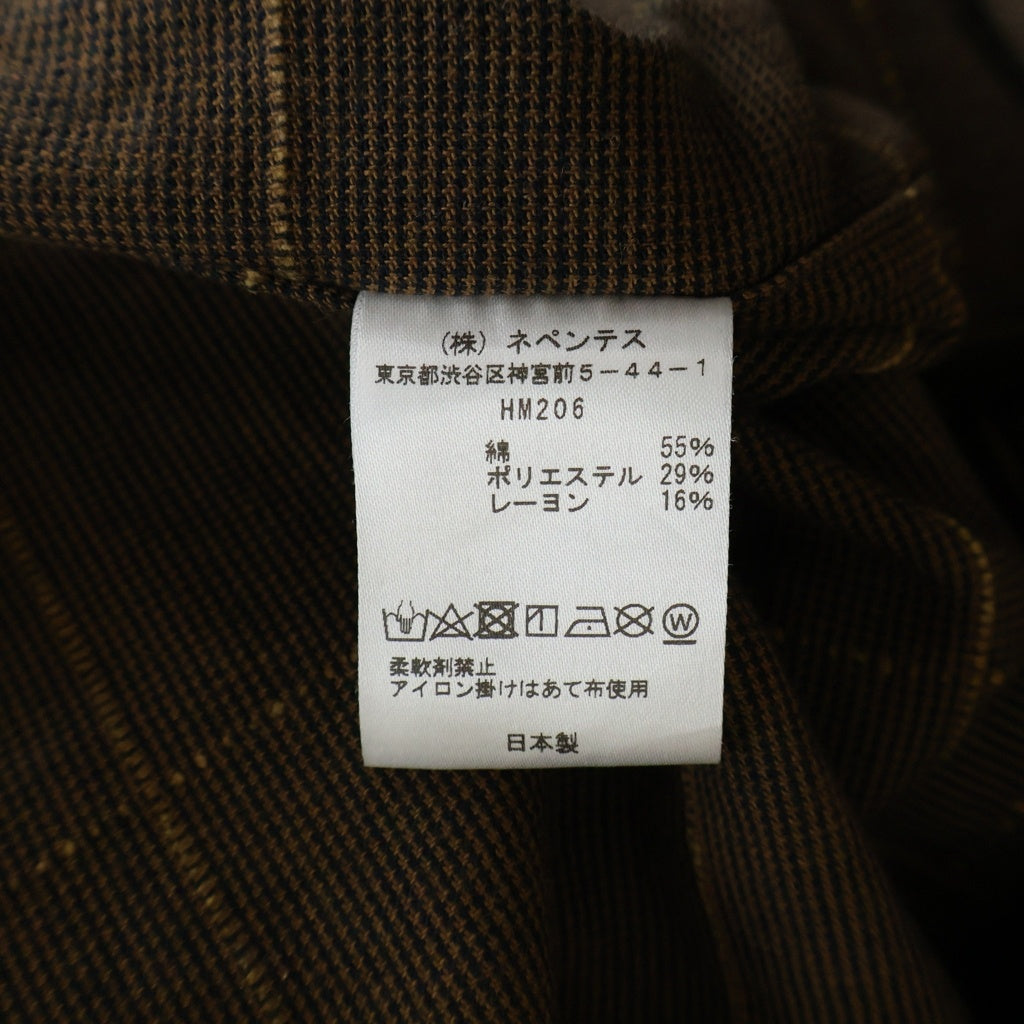 Needles(ニードルス) C.O.B. Classic Shirt グラフチェック 長袖シャツ ブラウン HM206