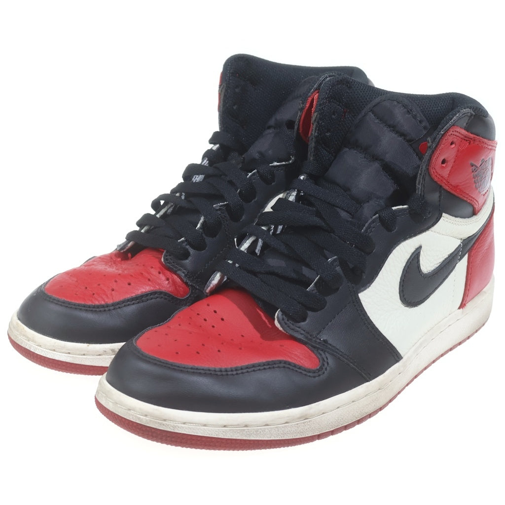 NIKE(ナイキ) AIR JORDAN 1 RETRO HIGH OG BRED TOE エアジョーダンワン レトロ ブレッドトゥ ハイカットスニーカー レッド/ホワイト US10/28.0cm 555088-610