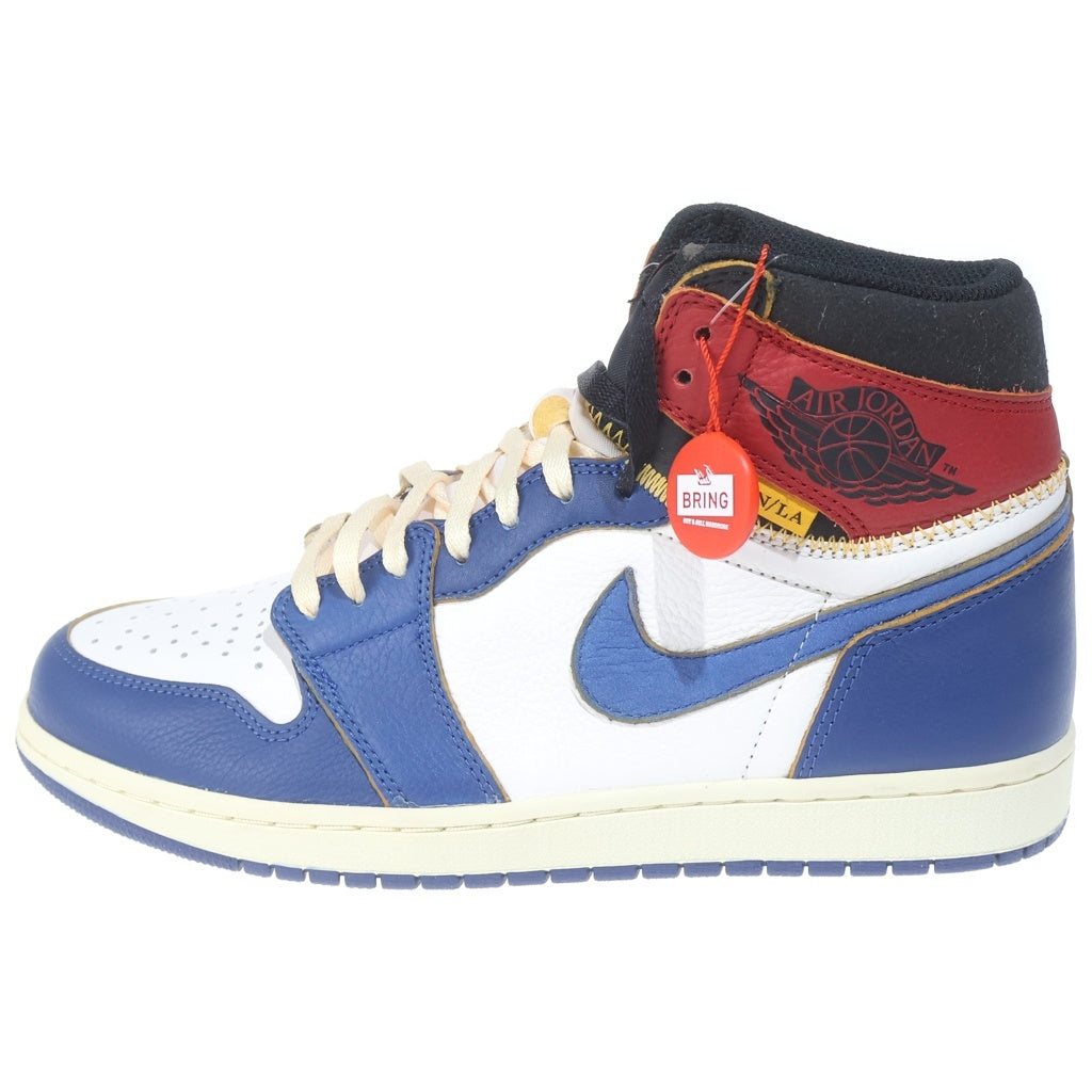 NIKE(ナイキ) ×UNION AIR JORDAN 1 RETRO HI NRG ユニオン エアジョーダン1 レトロ ハイカットスニーカー ホワイト/ブルー/レッド US10/28cm BV1300-146
