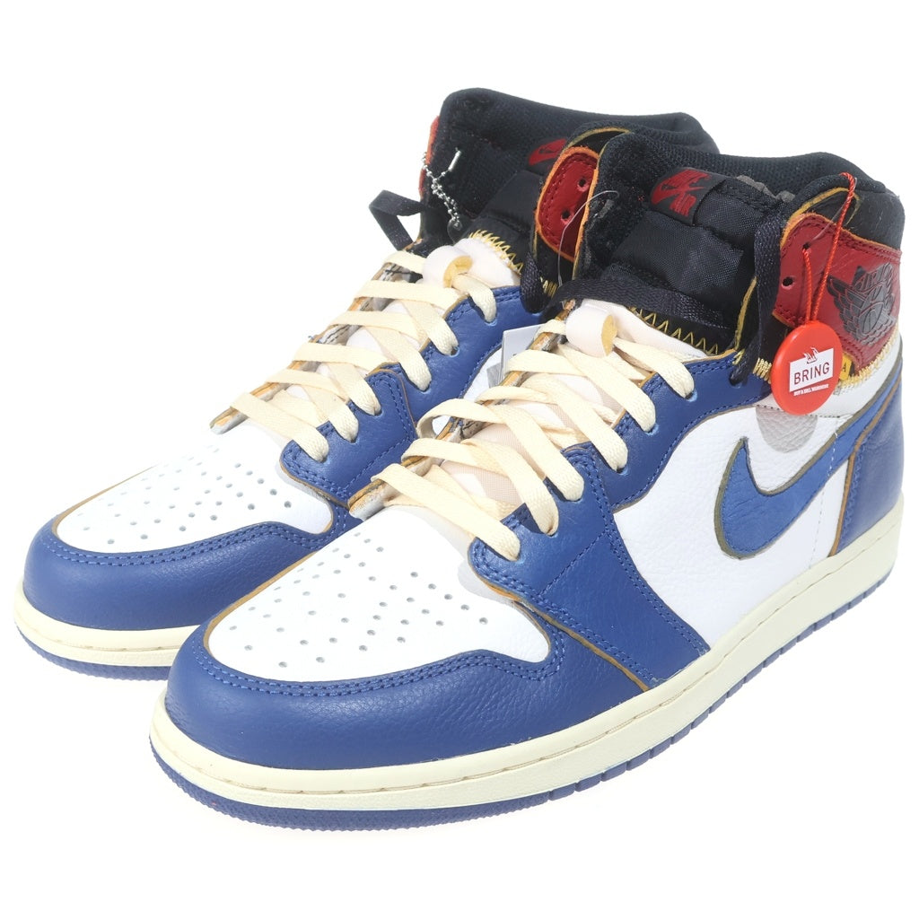 NIKE(ナイキ) ×UNION AIR JORDAN 1 RETRO HI NRG ユニオン エアジョーダン1 レトロ ハイカットスニーカー ホワイト/ブルー/レッド US10/28cm BV1300-146