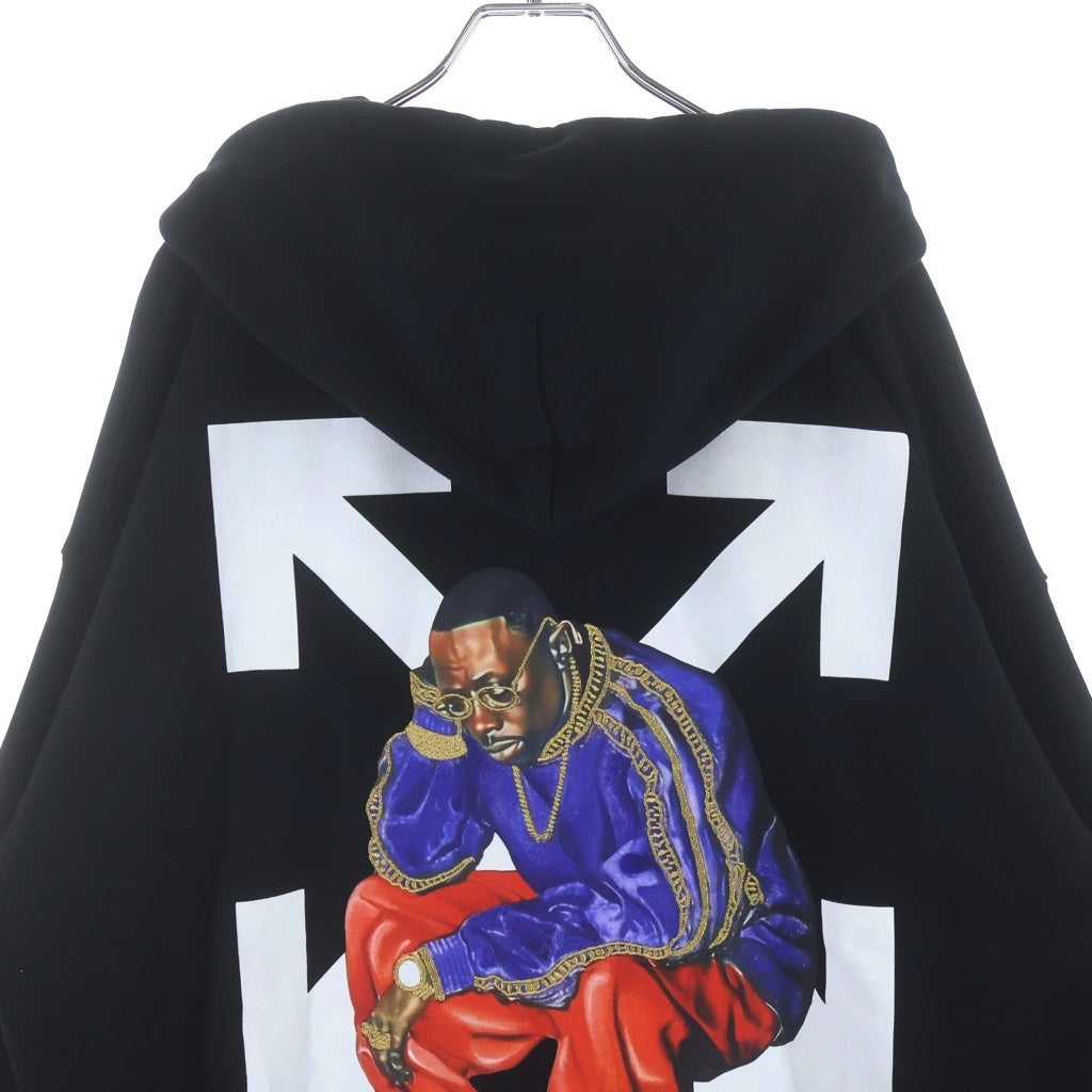 OFF-WHITE(オフホワイト) 25AW Thinkman Arrow Skate Hoodie シンクマン アロースケート バックプリント プルオーバースウェットパーカー フーディー ブラック OMBB085F25FLE00C