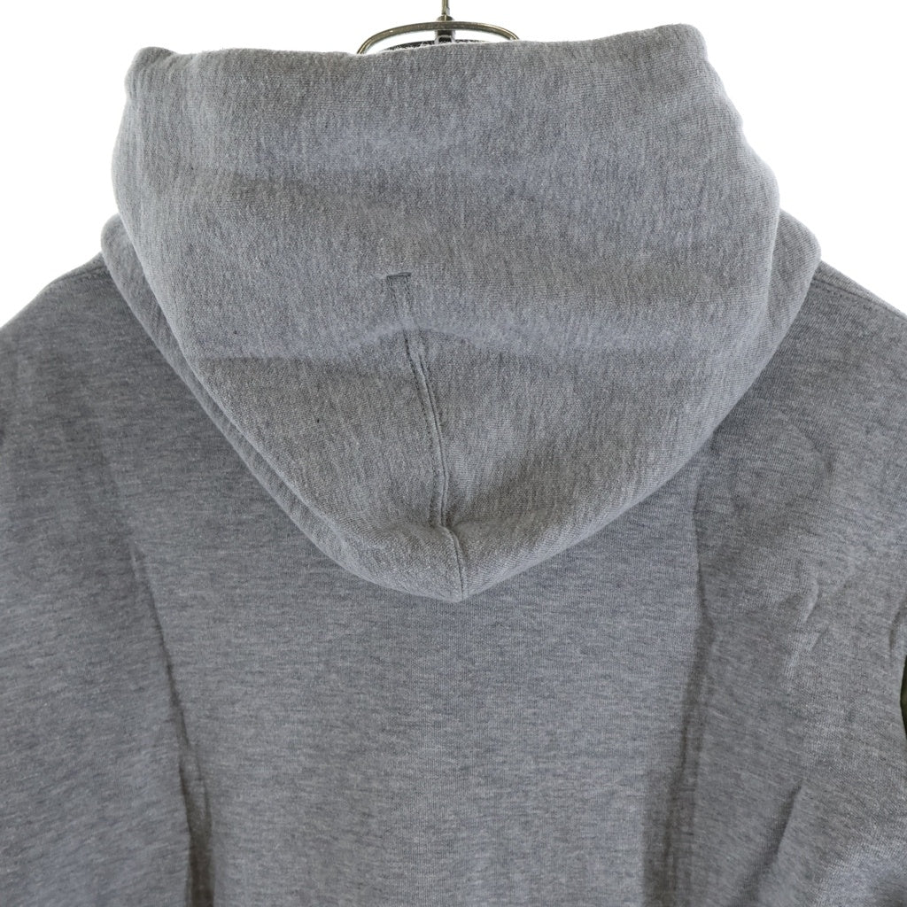 COMME des GARCONS HOMME(コムデギャルソンオム) 22SS AD2021 袖ナイロン切り替え ジップアップスウェットパーカー フーディー グレー/カーキ HI-T011