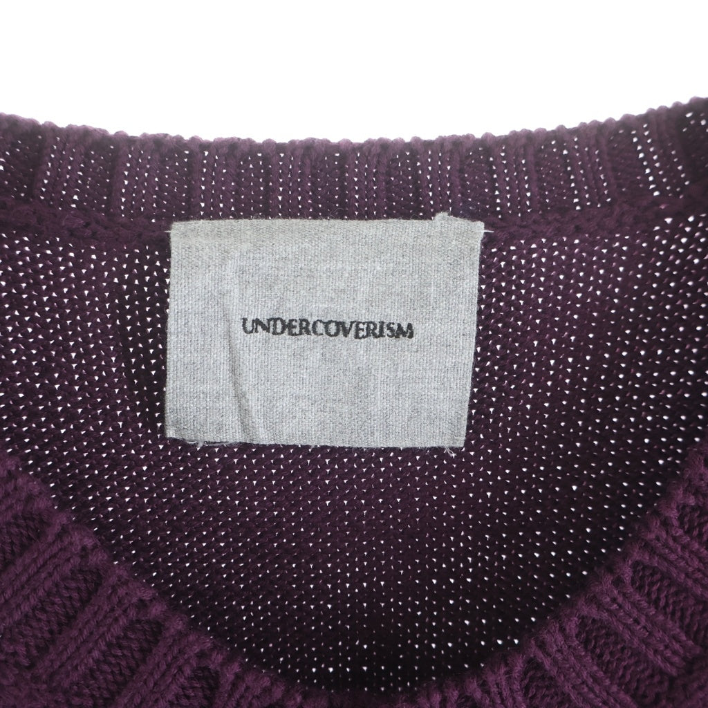 UNDERCOVER(アンダーカバー) 12AW ハイゲージ コットン ニットカーディガン レッド J4904