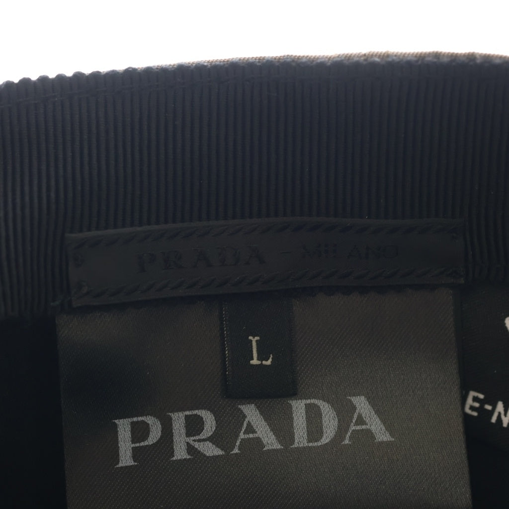 PRADA(プラダ) RE-NYLON サイドロゴプレート6パネルキャップ リナイロン ブラウン