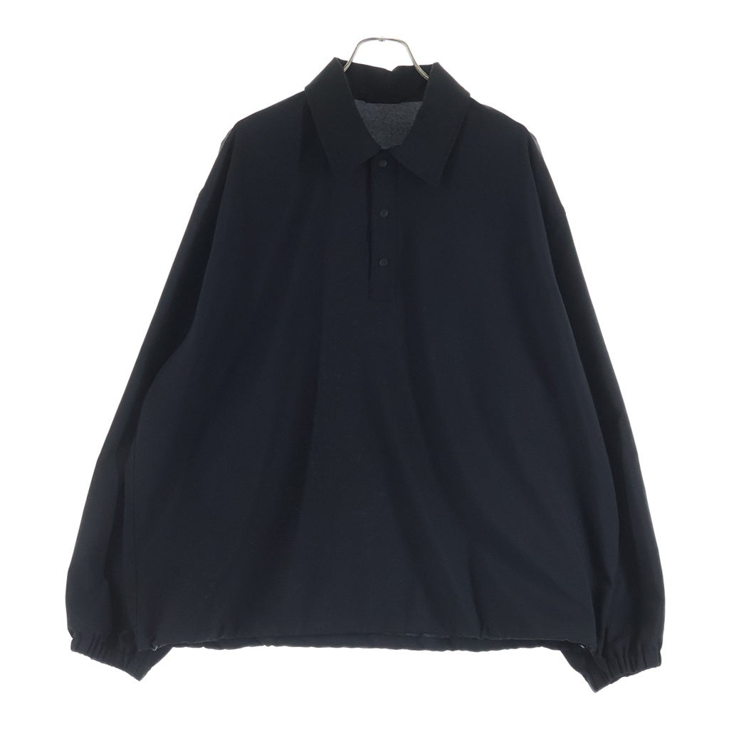 SOPHNET.(ソフネット) 24AW STRETCH WOVEN CLOTH PULLOVER SHIRT ストレッチ ウーブン クロス プルオーバー長袖シャツ ブラック SOPH-242029