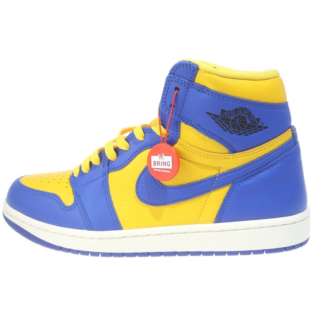 NIKE(ナイキ) WMNS AIR JORDAN 1 HIGH OG GAME ROYAL AND VARSITY MAIZE ウィメンズ エアジョーダン1 ハイカットスニーカー ブルー/イエロー US10.5/27.5cm FD2596-700 レディース