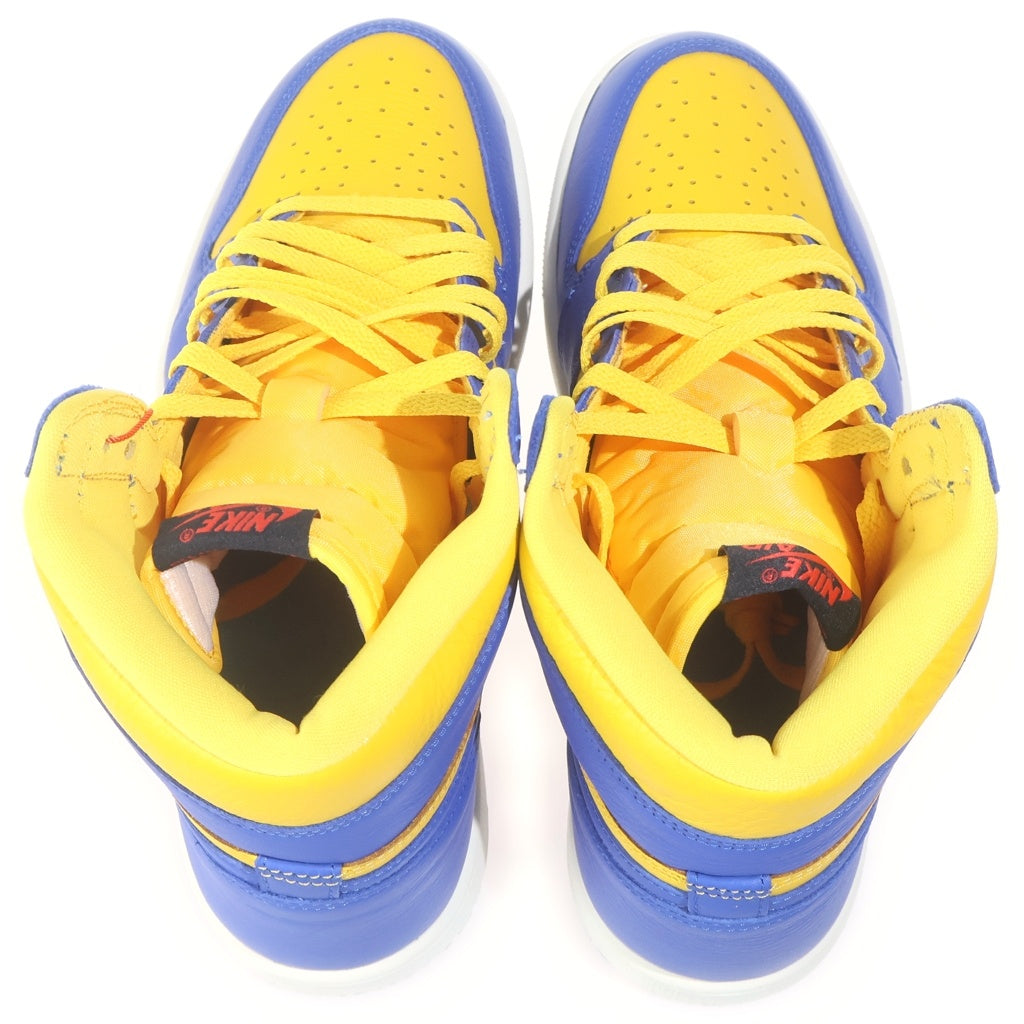 NIKE(ナイキ) WMNS AIR JORDAN 1 HIGH OG GAME ROYAL AND VARSITY MAIZE ウィメンズ エアジョーダン1 ハイカットスニーカー ブルー/イエロー US10.5/27.5cm FD2596-700 レディース