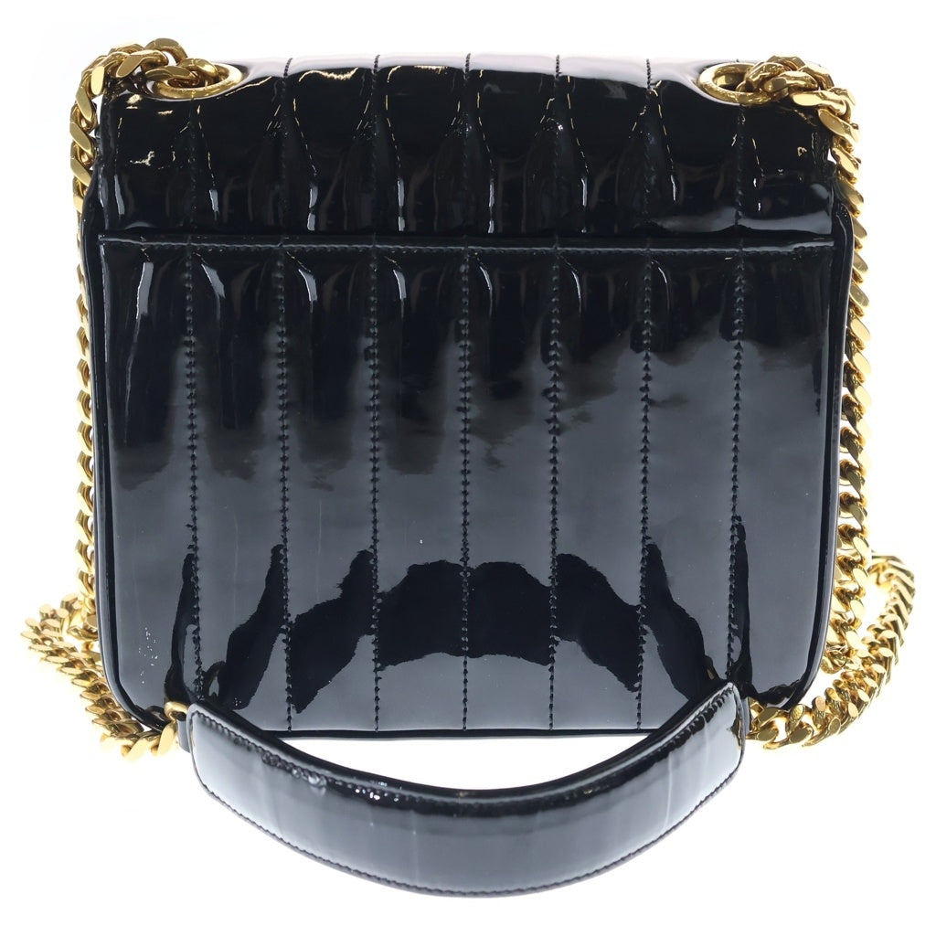 SAINT LAURENT PARIS(サンローランパリ) VICKY ヴィッキー パテントキルティングレザー チェーンショルダーバッグ ゴールド金具 ブラック BMB532612 レディース