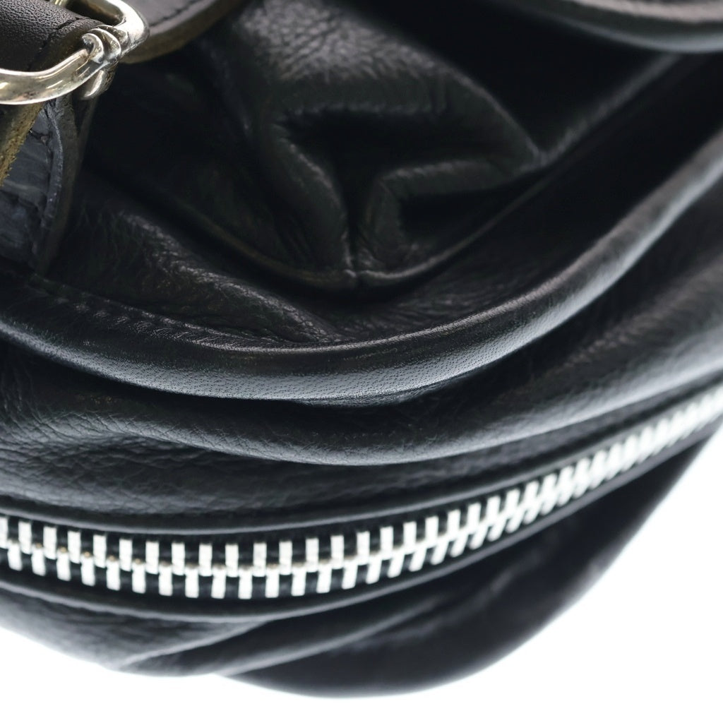 CHROME HEARTS(クロムハーツ) SHOULDER BAG-TINY ガンスリンガーストラップレザーショルダーバッグ ブラック