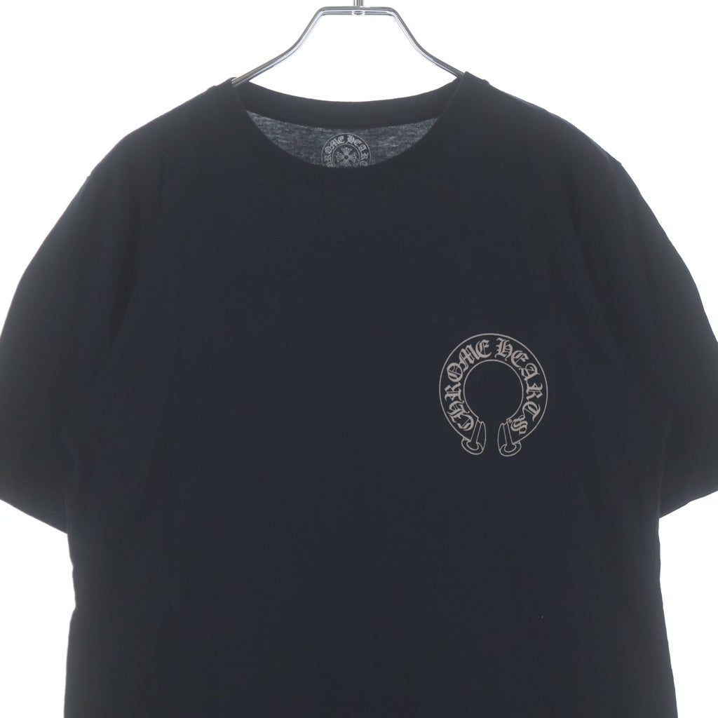 CHROME HEARTS(クロムハーツ) OLD CH T-SHIRT オールド 胸ホースシュー バックスクロールラベル プリントTシャツ 半袖クルーネックカットソー ブラック