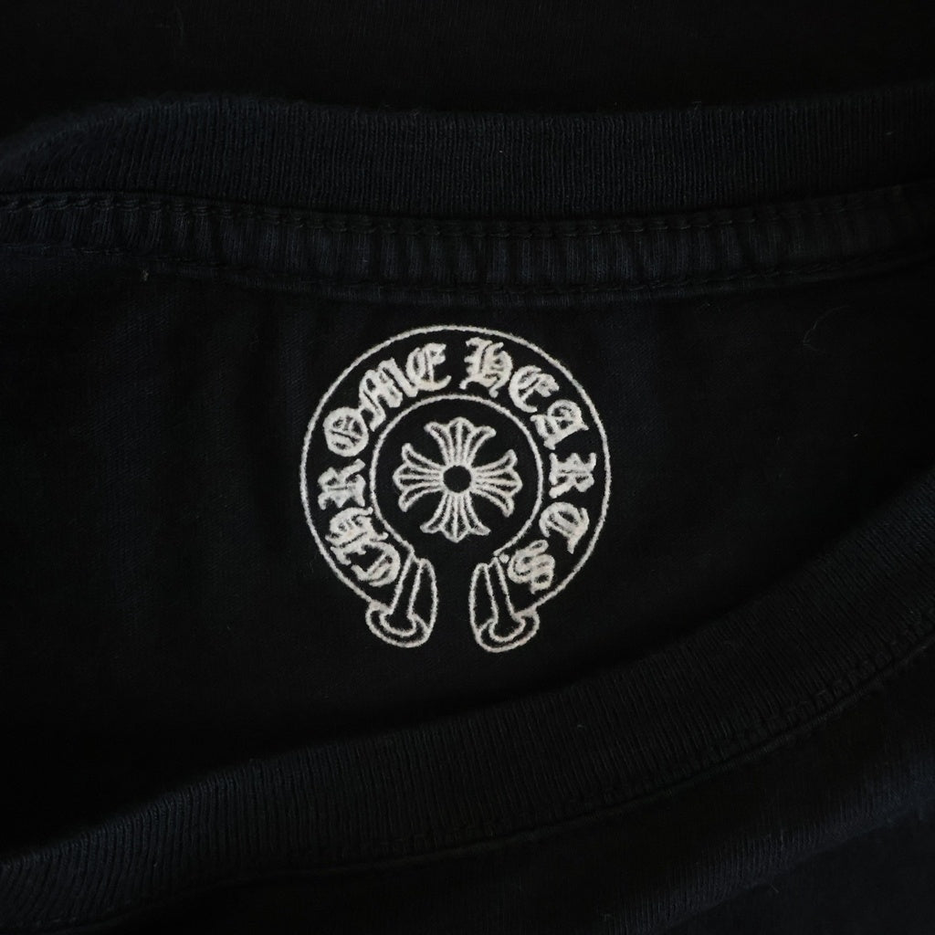 CHROME HEARTS(クロムハーツ) OLD CH T-SHIRT オールド 胸ホースシュー バックスクロールラベル プリントTシャツ 半袖クルーネックカットソー ブラック