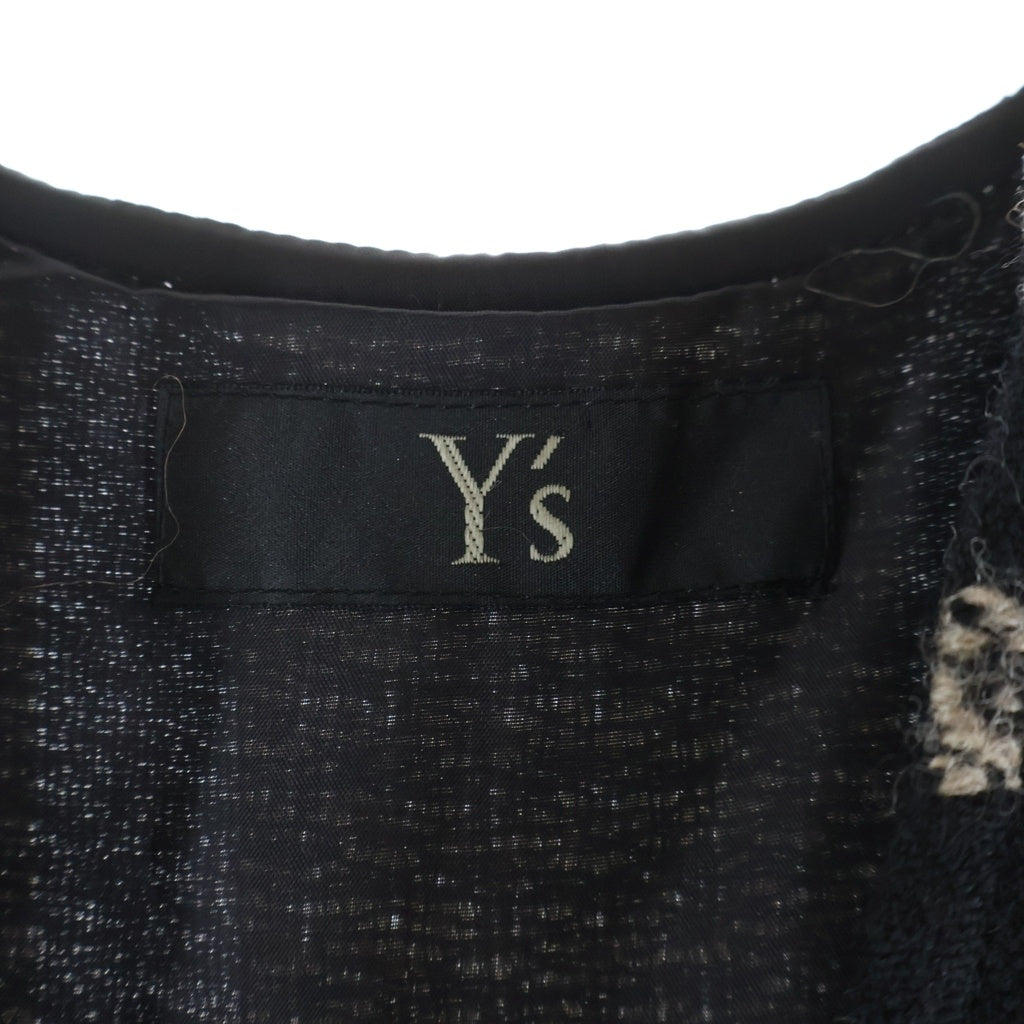 Y's(ワイズ) 09SS ボーダー切り替え ウール ノースリーブワンピース レディース ブラック/ベージュ YV-D18-130