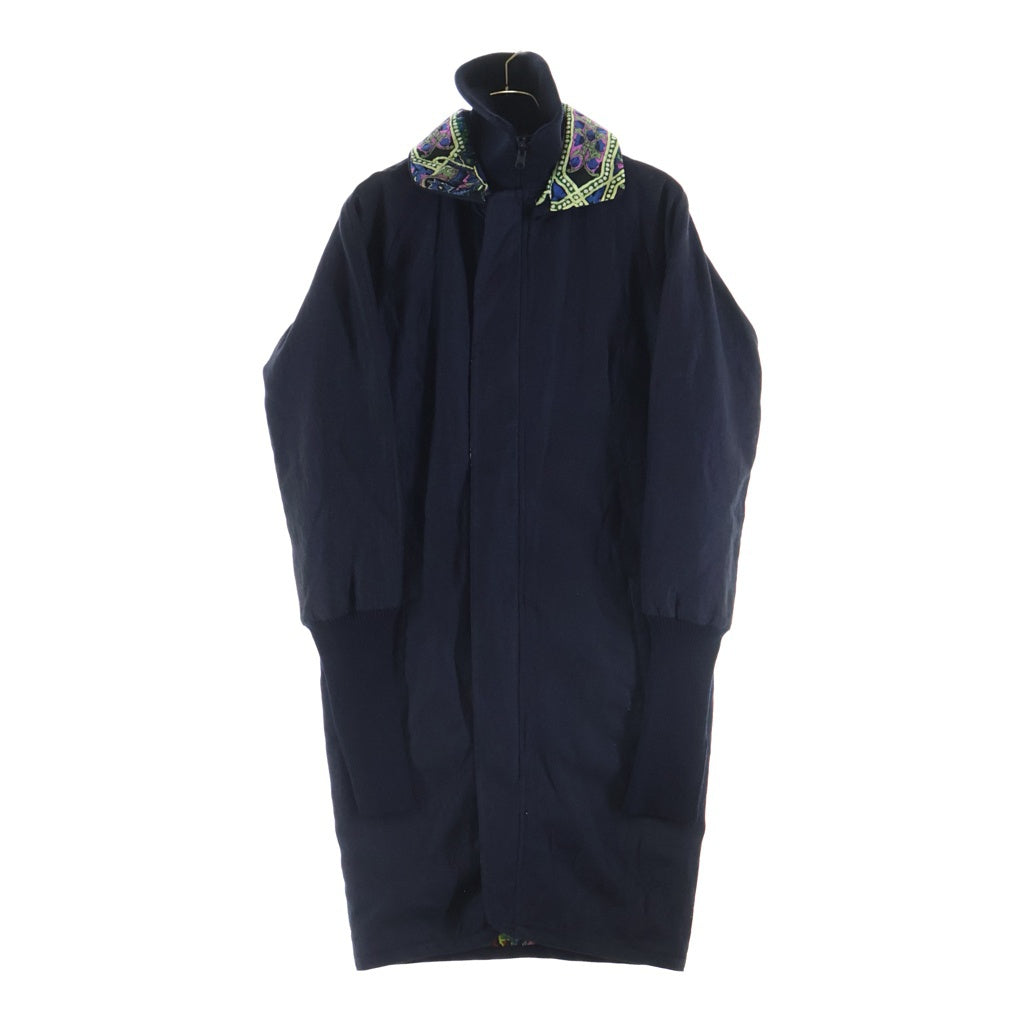 Y's(ワイズ) 15AW 裏地キルティング ウール混 リバーシブルロングコート レディース ネイビー YY-C06-804