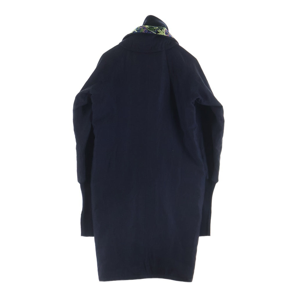 Y's(ワイズ) 15AW 裏地キルティング ウール混 リバーシブルロングコート レディース ネイビー YY-C06-804