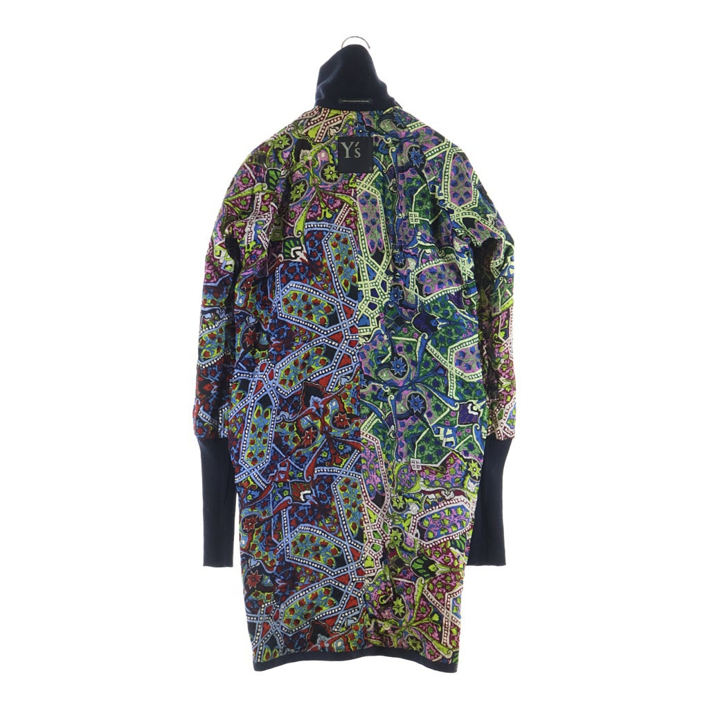 Y's(ワイズ) 15AW 裏地キルティング ウール混 リバーシブルロングコート レディース ネイビー YY-C06-804