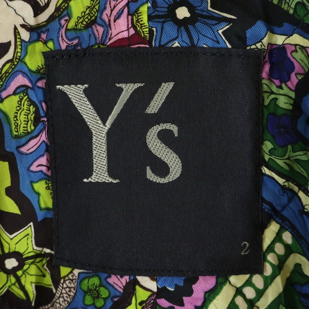 Y's(ワイズ) 15AW 裏地キルティング ウール混 リバーシブルロングコート レディース ネイビー YY-C06-804