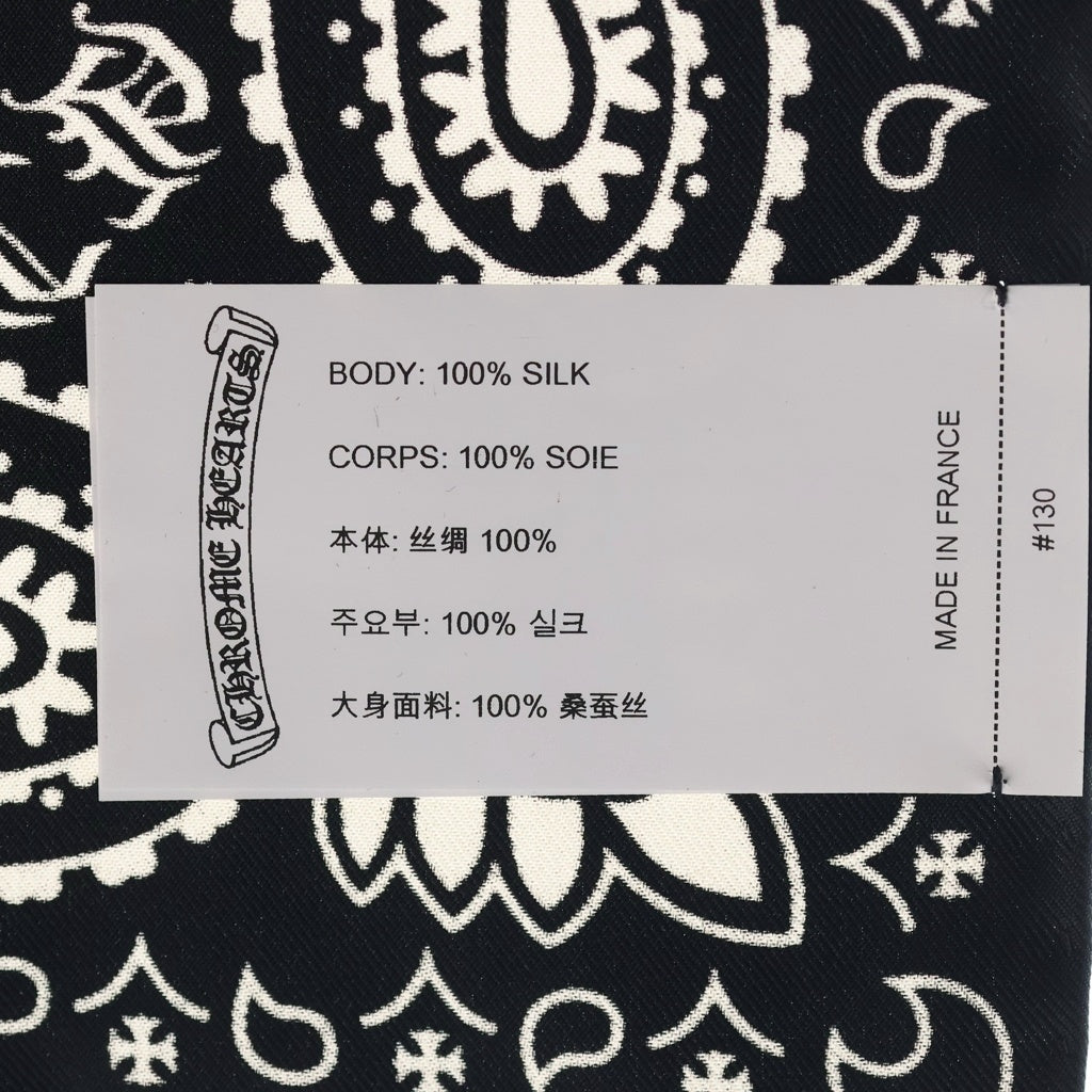 CHROME HEARTS(クロムハーツ) SILK BANDANA SCARF CHプラス シルク バンダナスカーフ ブラック