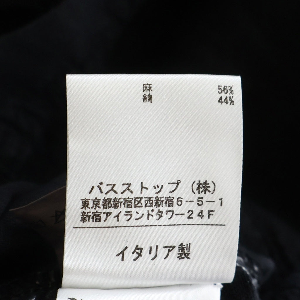 hussein chalayan(フセインチャラヤン) リネン混 ロングスリーブ ブラウス ボタンカーディガン レディース ブラック HDM550T