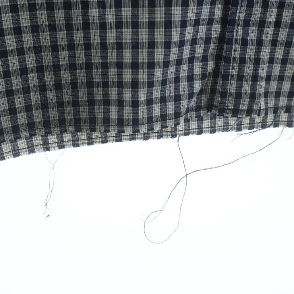 NO BRAND(ノーブランド) CARTER YOUNG カーターヤング WESTERN BUSINESS SHIRT ICE PLAID ウエスタンビジネスシャツ アイスプレイド ギンガムチェック カットオフ グレー