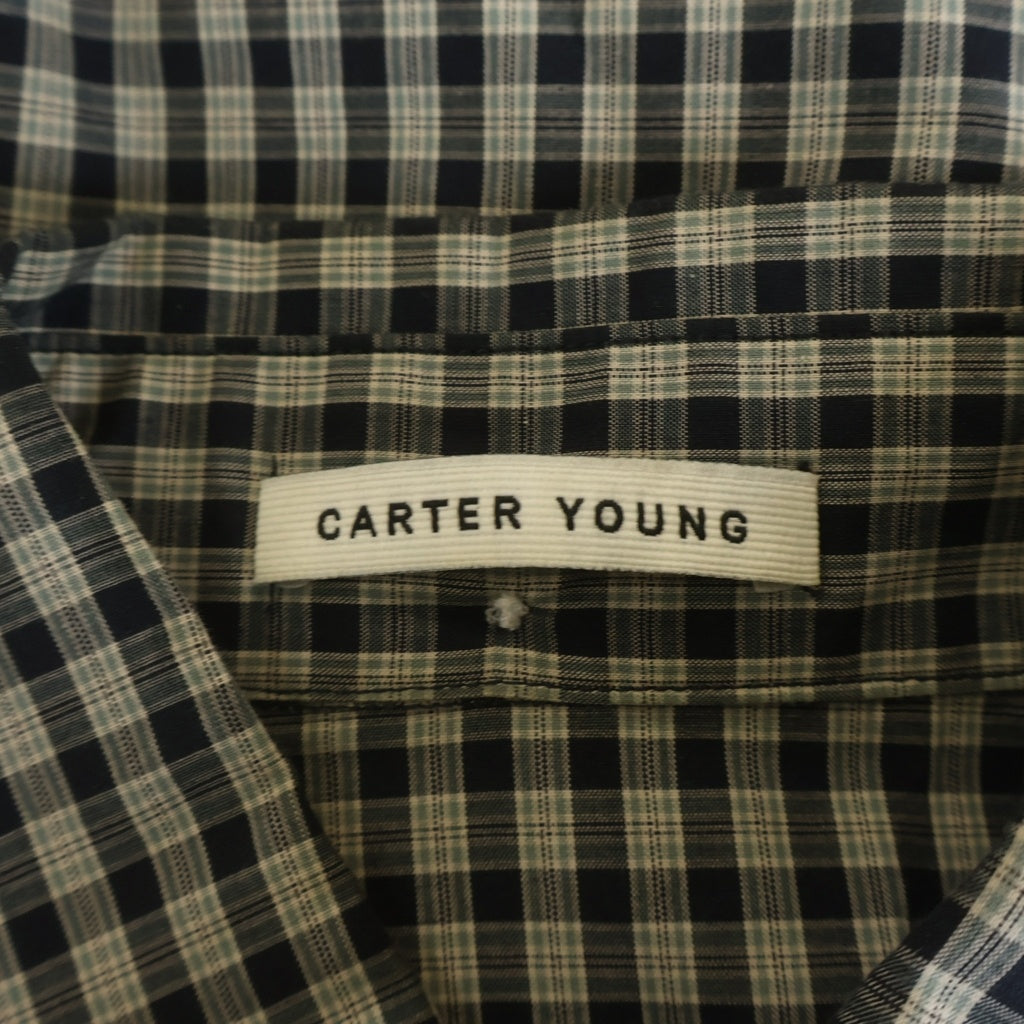 NO BRAND(ノーブランド) CARTER YOUNG カーターヤング WESTERN BUSINESS SHIRT ICE PLAID ウエスタンビジネスシャツ アイスプレイド ギンガムチェック カットオフ グレー