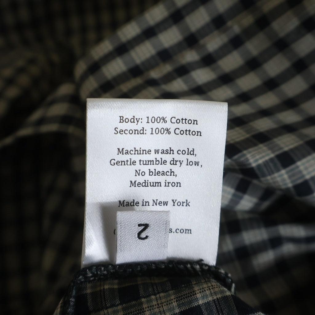 NO BRAND(ノーブランド) CARTER YOUNG カーターヤング WESTERN BUSINESS SHIRT ICE PLAID ウエスタンビジネスシャツ アイスプレイド ギンガムチェック カットオフ グレー