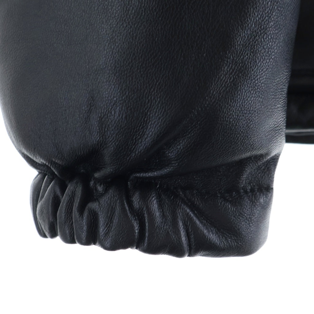 A BATHING APE(アベイシングエイプ) LETHER CLASSIC DOWN JACKET シープスキン 羊皮 レザー クラッシック ダウン ジャケット ブラック 001HJB801009X