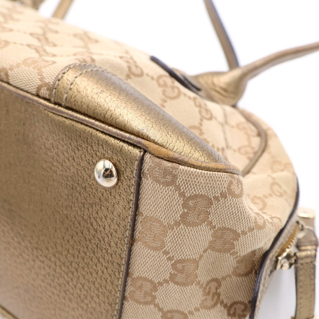 GUCCI(グッチ) PRINCY MINI BOSTON GGキャンバス プリンシーミニボストンバッグ ゴールド 161720 レディース