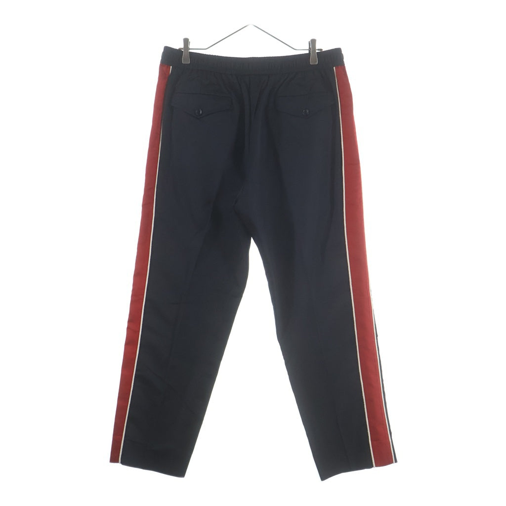 GUCCI(グッチ) サイドライン シルク混 レーヨントラックパンツ ブラック/レッド 519621 Z499A