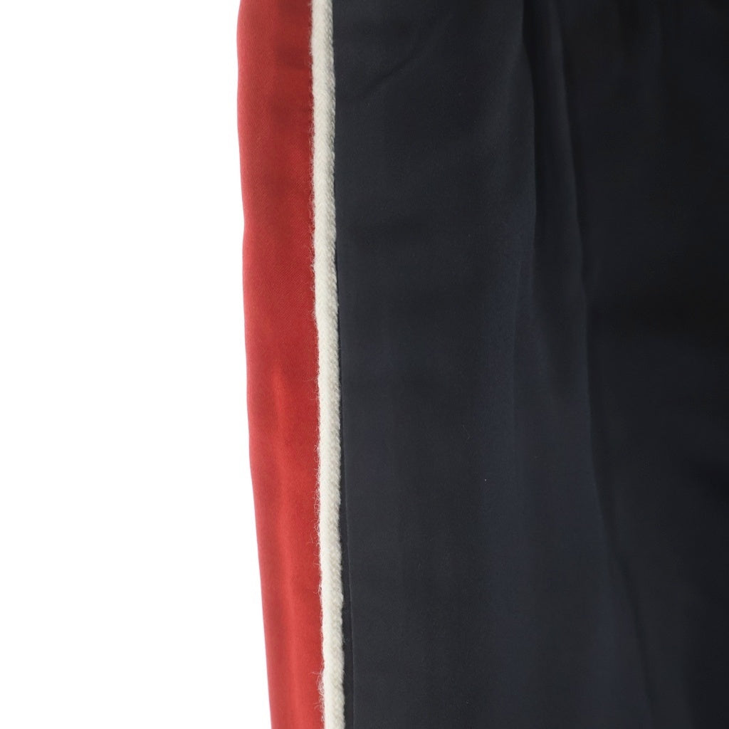 GUCCI(グッチ) サイドライン シルク混 レーヨントラックパンツ ブラック/レッド 519621 Z499A