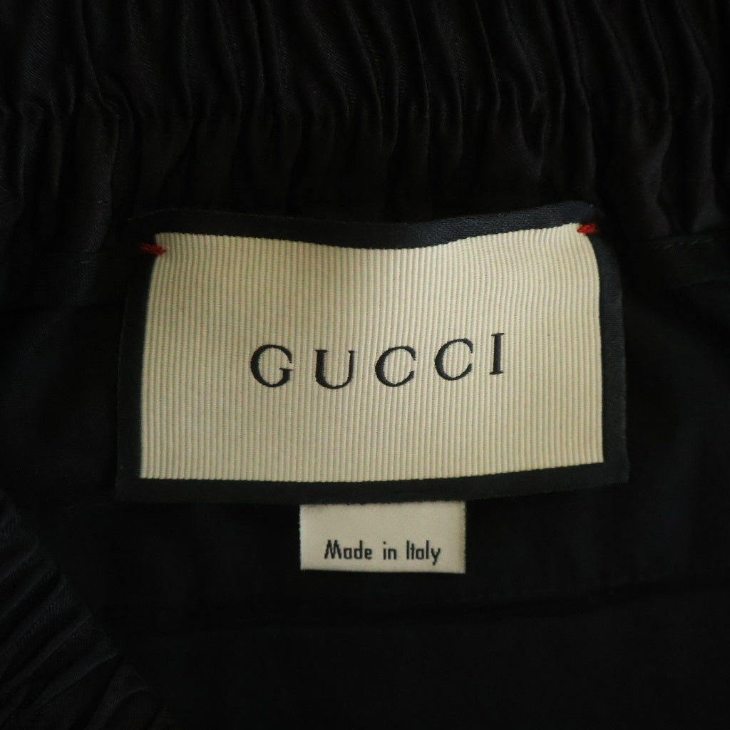 GUCCI(グッチ) サイドライン シルク混 レーヨントラックパンツ ブラック/レッド 519621 Z499A