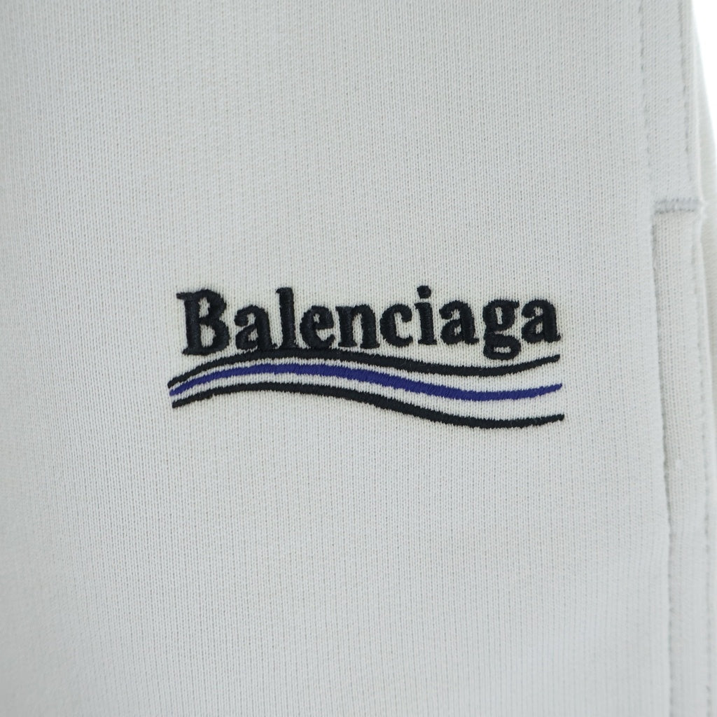 BALENCIAGA(バレンシアガ) キャンペーンロゴ刺繍 スウェットショーツ ハーフパンツ ホワイト 641608 TKVI9
