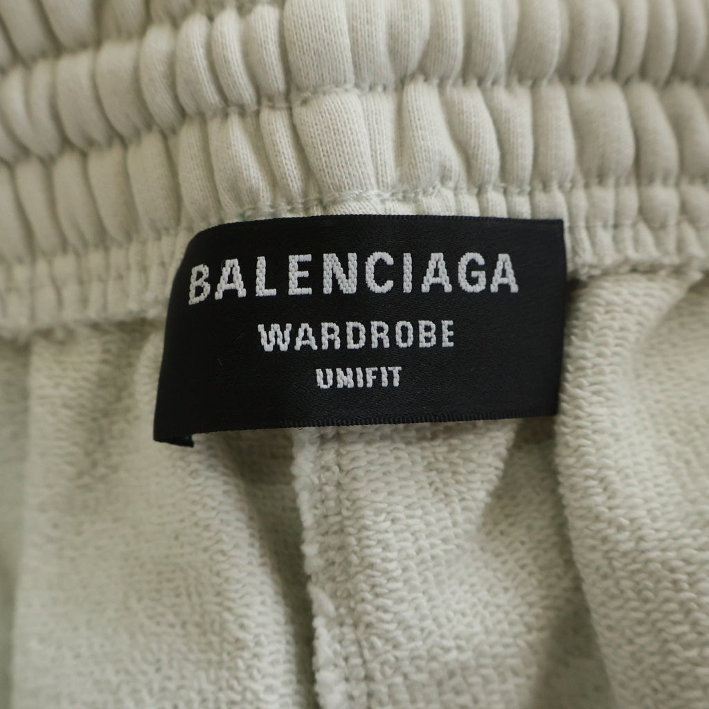 BALENCIAGA(バレンシアガ) キャンペーンロゴ刺繍 スウェットショーツ ハーフパンツ ホワイト 641608 TKVI9