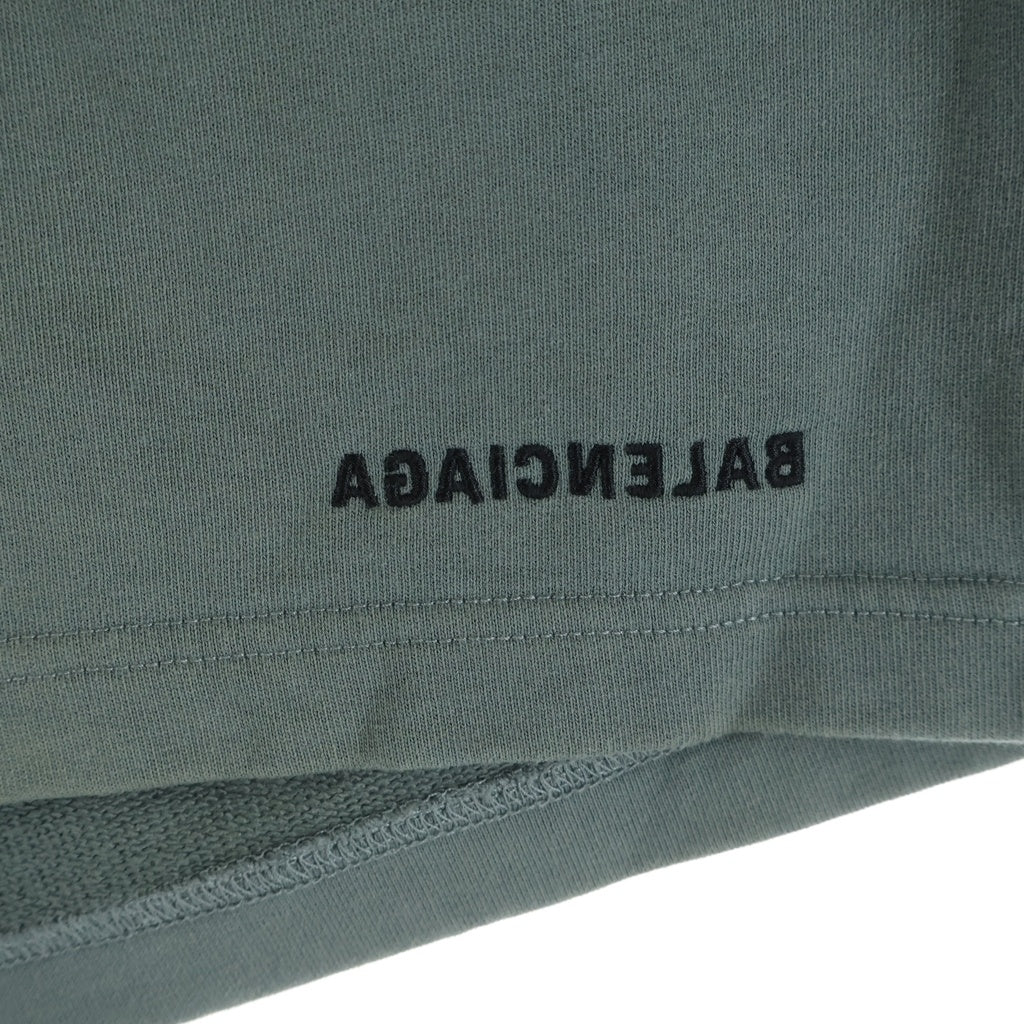 BALENCIAGA(バレンシアガ) 22SS 反転ロゴ刺繍 スウェットショーツ ハーフパンツ グリーン 676137 TNVG6