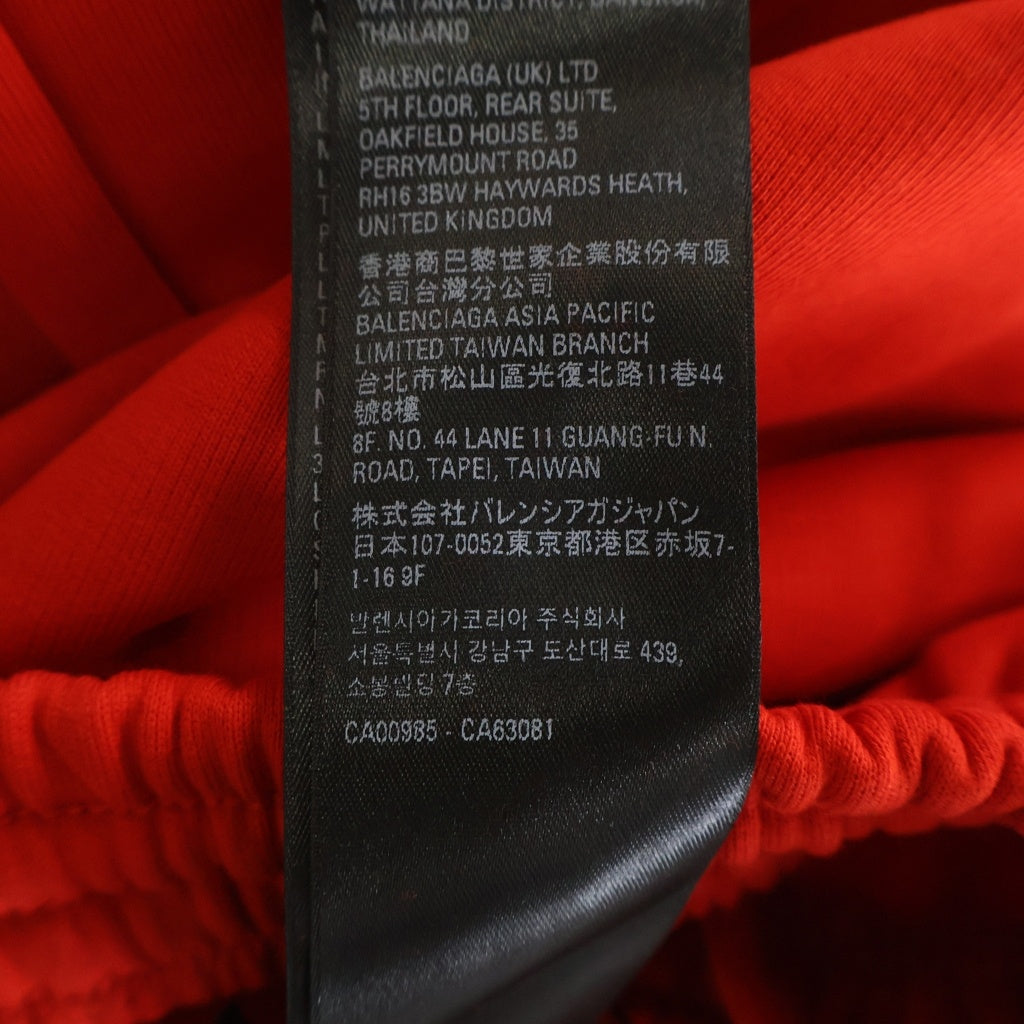 BALENCIAGA(バレンシアガ) 22SS Political Campaign Sweat Shorts ポリティカル キャンペーンロゴ刺繍 スウェットショーツ ハーフパンツ レッド 676137 TKVI9
