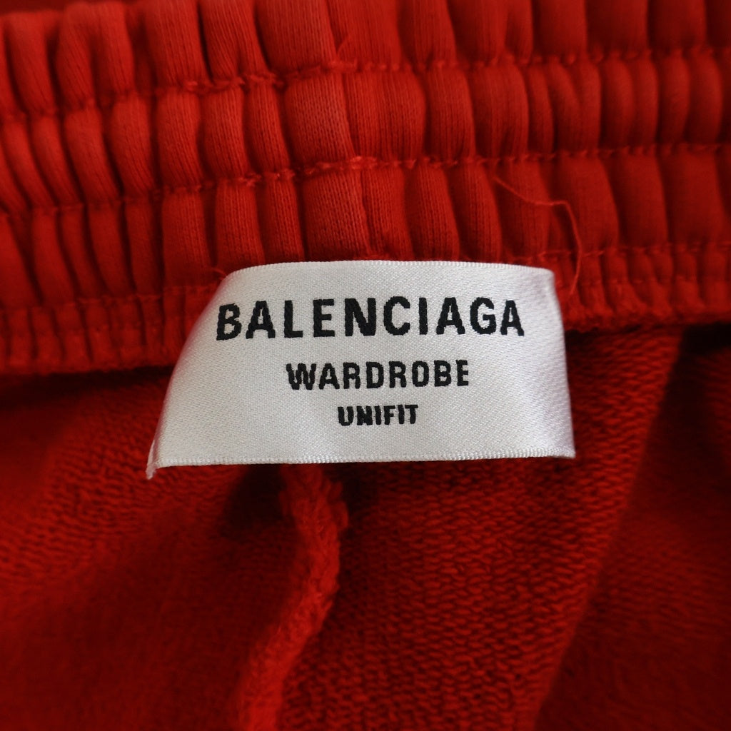 BALENCIAGA(バレンシアガ) 22SS Political Campaign Sweat Shorts ポリティカル キャンペーンロゴ刺繍 スウェットショーツ ハーフパンツ レッド 676137 TKVI9