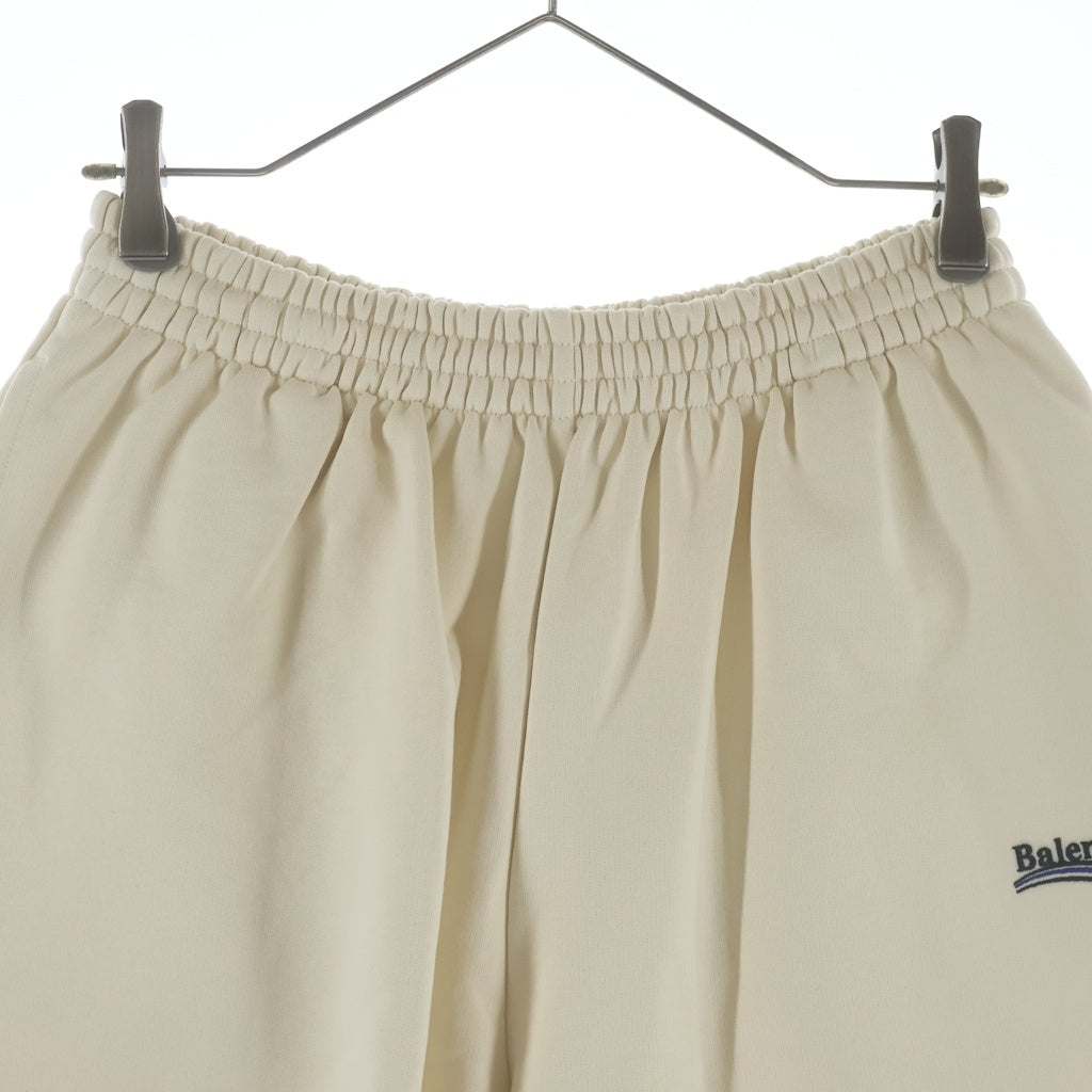 BALENCIAGA(バレンシアガ) 22SS Political Campaign Sweat Shorts ポリティカル キャンペーンロゴ刺繍 スウェットショーツ ハーフパンツ ベージュ 676137 TKVI9