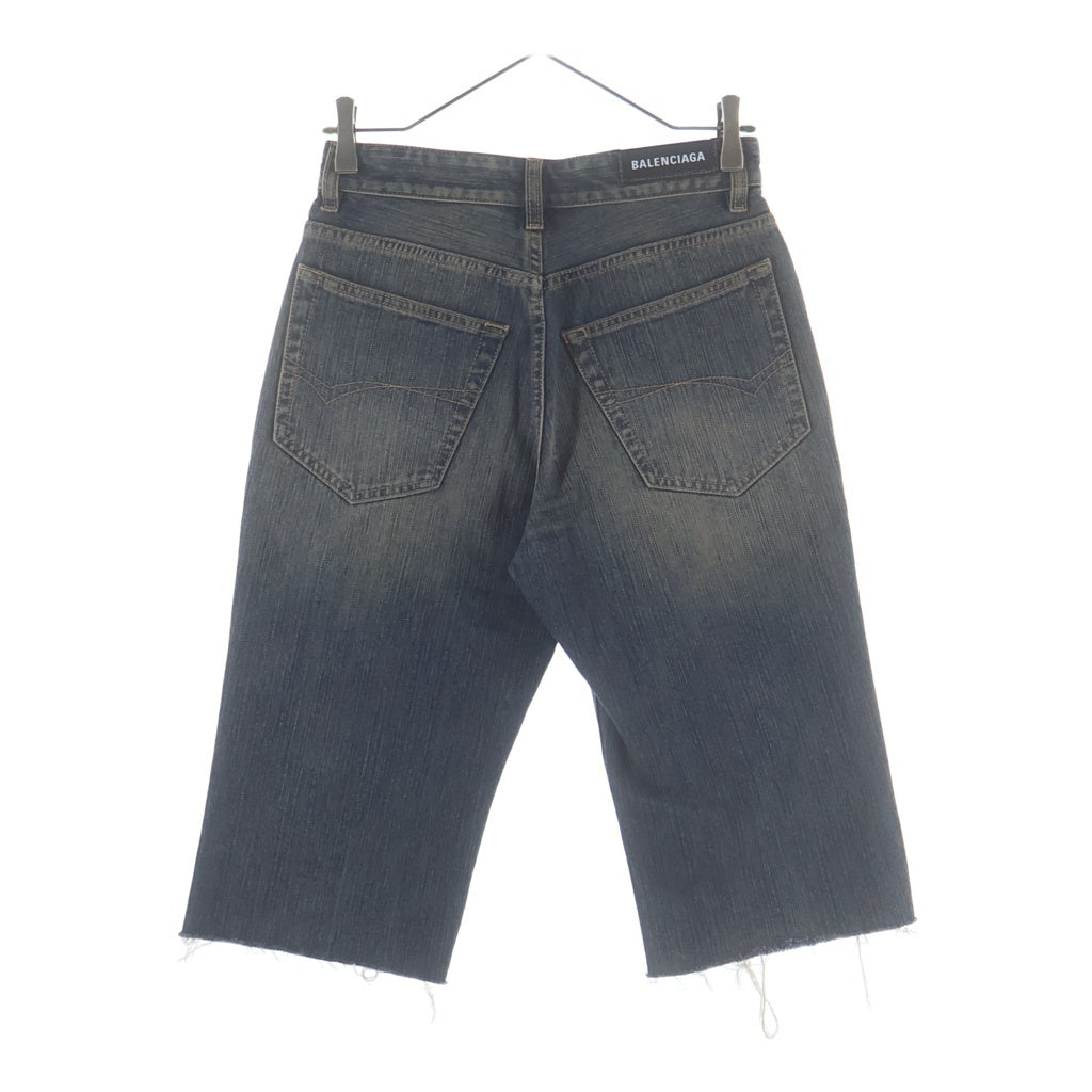 BALENCIAGA(バレンシアガ) 23AW カットオフ ヴィンテージ加工 デニムショーツ ハーフパンツ インディゴ 753212 TNW65