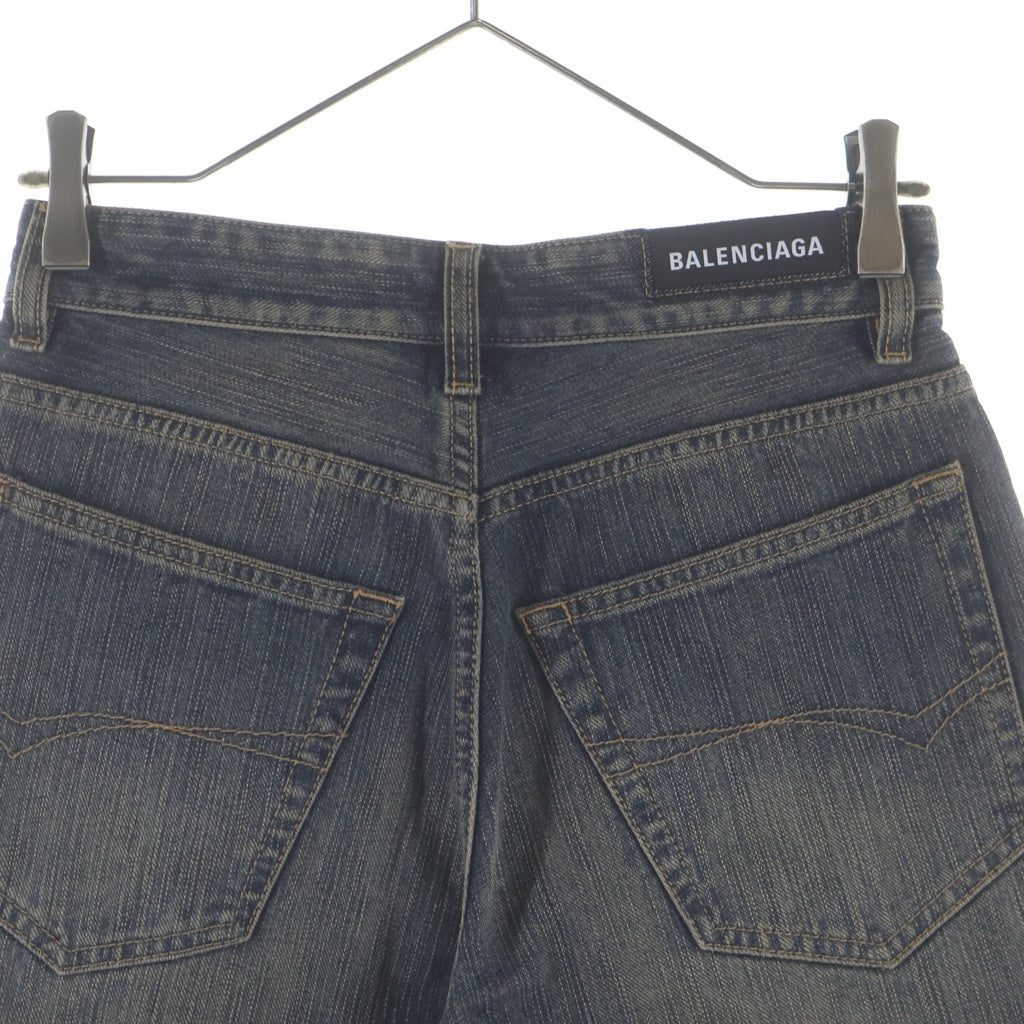 BALENCIAGA(バレンシアガ) 23AW カットオフ ヴィンテージ加工 デニムショーツ ハーフパンツ インディゴ 753212 TNW65