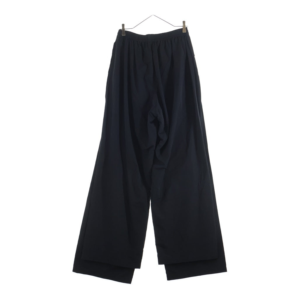 BALENCIAGA(バレンシアガ) 23SS Double Front Tracksuit Trousers ナイロン混 ダブルフロント レイヤードワイドバギーパンツ ブラック 770502 TNQ25